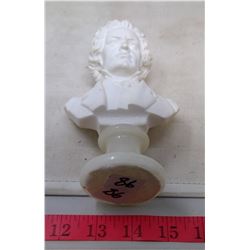 1975 Italy Marble Dust Resin Bust Beethoven on Gate Base