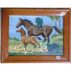 2013 Original Acrylic by BJG "Gremlins and Horses" Framed