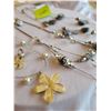 Image 2 : yellow sparkle daisy fashion earring and necklace, Grey / 3 tiered necklace, Fashion necklace & earr