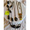 Image 1 : “passion” necklace with 3 tiered pendant, New age beaded necklace, black chain with black and silver