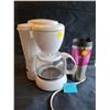 4 cup white coffee maker, Breast cancer pink travel mug