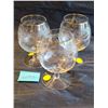 Etched glass stemware with gold trim (set of 3)