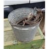 Image 1 : Metal Pail & Well Pulley -(Broken)