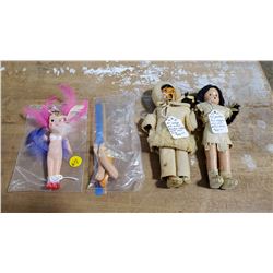 ANTIQUE/VINTAGE DOLLS CELLULOSE KEWPIE CARNIVAL DOLL, 2 1950’S DOLLS ARMS OFF 1 MISSING 1 ARM