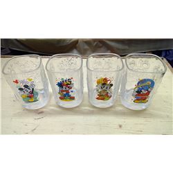 DISNEY WORLD SET OF 4 GLASSES