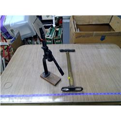 BRASS TIRE PUMP AND BOTTLE CAPPER