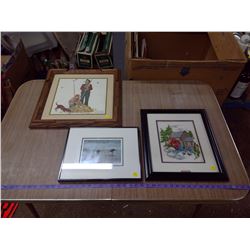 3 FRAMED PRINTS