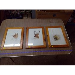 3 FRAMED SIGNED SKETCHES