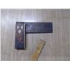 Image 3 : VERY OLD SMALL SQUARE AND FOLD-UP WOOD RULER