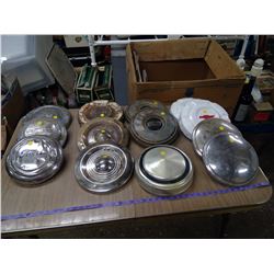 13 ASSORTMENTY OF OLDER HUB CAPS