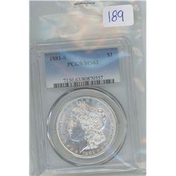 1881 S PCGS-MS-63 MORGAN SILVER DOLLAR