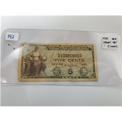 SERIES 481 5 CENT MILITARY PAYMENT CERTIFICATE