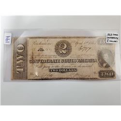 1863 2 DOLLAR BILL