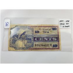 MILITARY PAYMENT CERTIFICATE - SERIES 661 TEN CENTS
