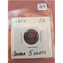 1881 H VICTORIA 5 CENTS