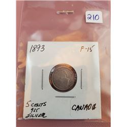 1893 VICTORIA 5 CENTS