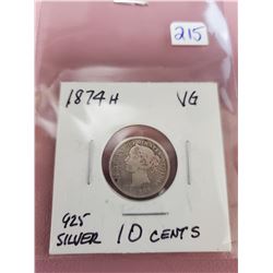 1874 H VICTORIAM 10 CENTS