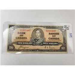 1937 TWO DOLLAR BILL