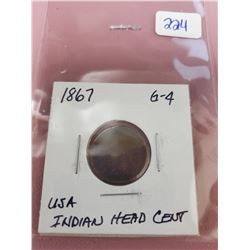 1867 USA INDIAN HEAD CENT