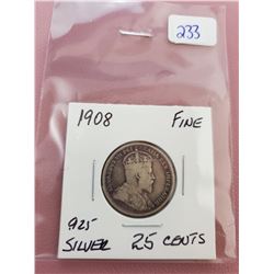 1908 EDWARD 25 CENTS