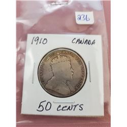 1910 EDWARD 50 CENTS