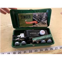 1948 SINGER BUTTONHOLER WITH INSTRUCTIONS, CASE, AND ACCESSORIES