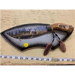 NICE DOUBLE SIDED DESIGN KNIFE WITH HOLDER