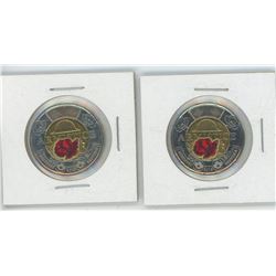 2X 2018 COLOURED POPPY TOONIES