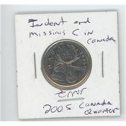 2005 CANADA QUARTER - ERROR INDENT MISSING