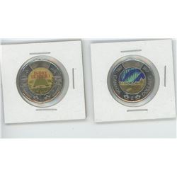 1867-2017 CANADA GLOW IN THE DARK TOONIE, AND 2018 D-DAY COLOURED TOONIE