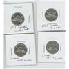 Image 1 : 4 CANADIAN NICKELS - 1937 POT, 1949, 1970, 1971