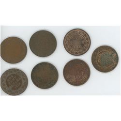 7 CANADIAN LARGE ONE CENT - 1881, 1908, 1907, 1917, 1918, 1919, 1920 (POOR CONDITION)