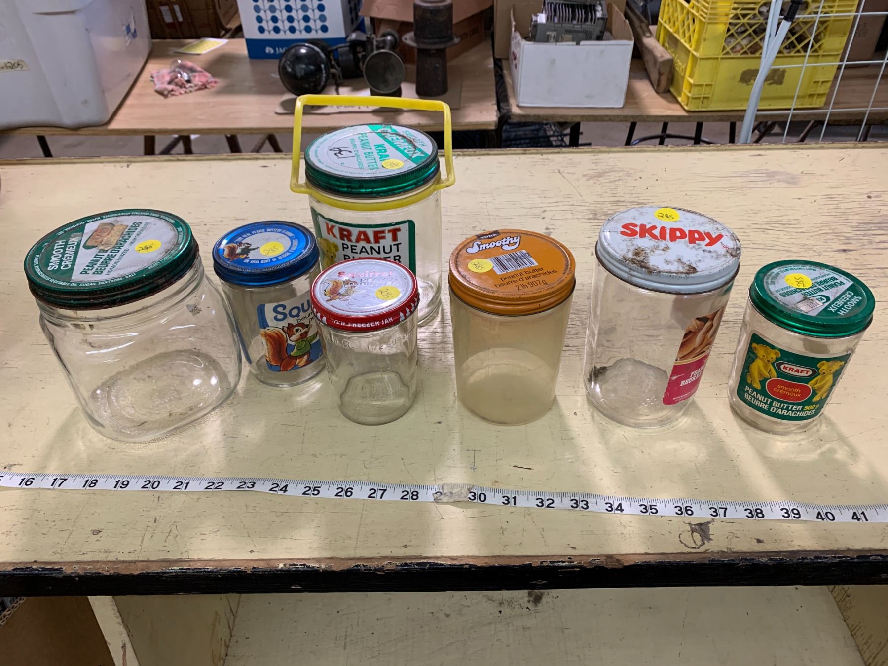 7 PEANUT BUTTER JARS Schmalz Auctions