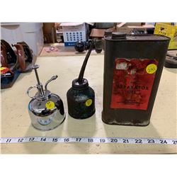 SANIWHITE PURE SEPARATOR OIL TIN AND TWO OILERS