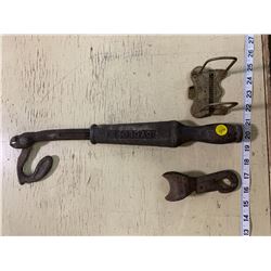 VINTAGE CYCLOPS NAIL PULLER, BRITISH HOOK, AND OFFICE SPECIALTY NEW MARKET 1905 CLIPBOARD CLIPS