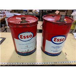 2 ESSO OIL 5 GALLON PAILS