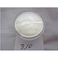 CANADIAN 2011 SILVER  20 DOLLAR CANOE  COIN