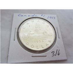 1953 CANADIAN SILVER DOLLAR