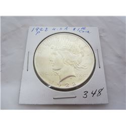 PEACE SILVER DOLLAR 1922 P