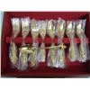 Image 2 : 48 PIECE GOLD PLATED CUTLERY SET UNUSED