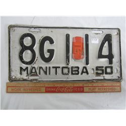 1950 MANITOBA LICENSE PLATE WITH 1951 TAG