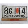 Image 1 : 1950 MANITOBA LICENSE PLATE WITH 1951 TAG