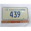 Image 1 : 1972 SASKATCHEWAN 3 DIGIT LICENCE PLATE