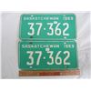 Image 1 : PAIR OF 1969 SASKATCHEWAN LICENSE PLATES