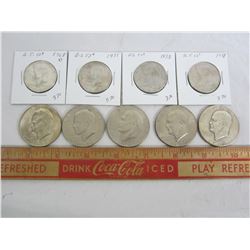 5 USA  DOLLARS  AND FOUR 50 CENT PIECES 1968 TO1978