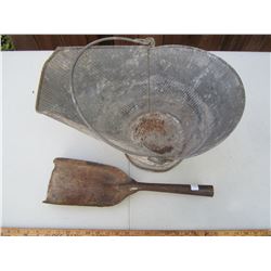 VINTAGE COAL PAIL AND SHOVEL