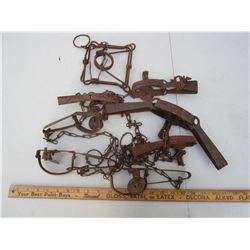 LOT OF 8 ANTIQUE ANIMAL TRAPS