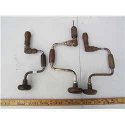 LOT OF 3 HAND OPERATED DRILLS