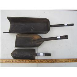 LOT OF 3 ANTIQUE COAL SHOVELS
