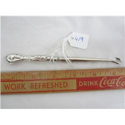 VICTORIAN  BUTTON HOOK STERLING HANDLE